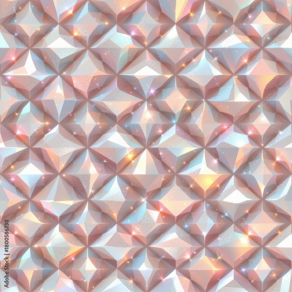 Fototapeta premium Pastel Geometric Star Pattern with Luminescent Highlights