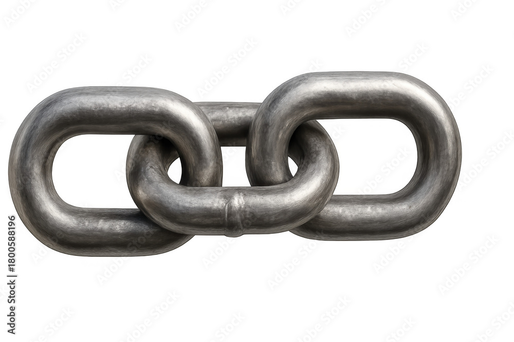 Fototapeta premium Metal chain links connecting, symbolizing strength, unity, teamwork, security, and connection on transparent background