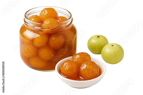 Sweet Gooseberry Preserve Isolated on a Transparent Background