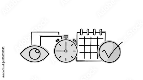 An abstract depiction of time management elements.