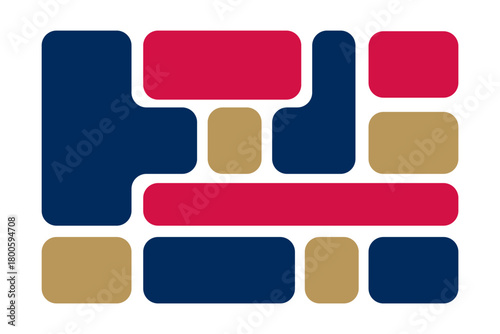 Modern bento grid. Photo collage, magazine, moodboard or brochure modular template. Poster or banner framework. Empty website interface block elements. Vector flat illustration.