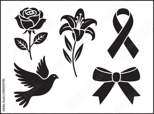 Elegant memorial design elements for remembrance