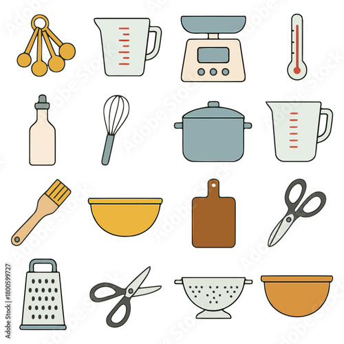 Culinary Essentials Collection: A neatly arranged collection of culinary essentials, each item is perfectly poised to bring a chef's vision to life.