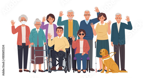 Inclusive Community: Friends with Prosthetics and Wheelchair