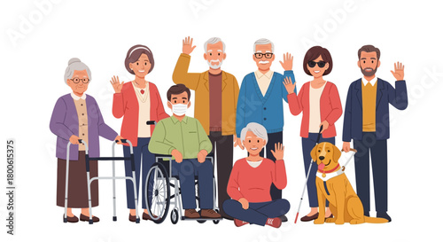 Social Inclusion Concept with Happy Diverse Group