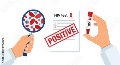 Medical Concept of HIV Positive Diagnosis