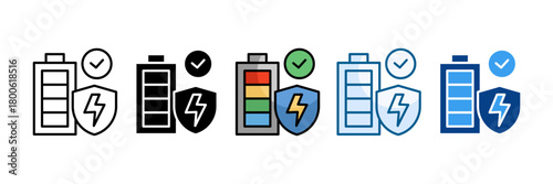 Power Reliability Icon Set Multiple Style Collection