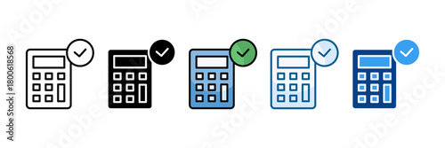 Accurate Calculation Icon Set Multiple Style Collection