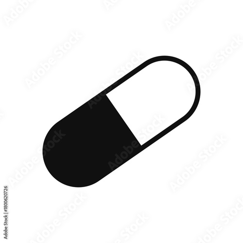 A black and white capsules icon vector design