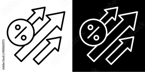 Interest Rate  Icon Set White Style Collection
