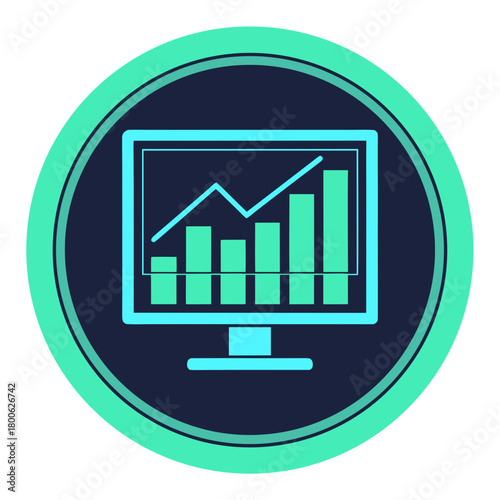 Modern business analytics ui bar chart widget data visualization vector illustration vector
