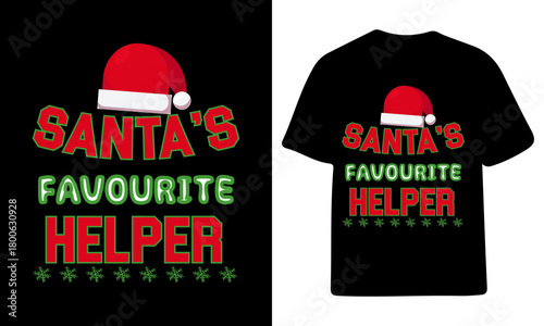 This is santas favourite helper  typography Christmas design. Christmas merchandise designs.