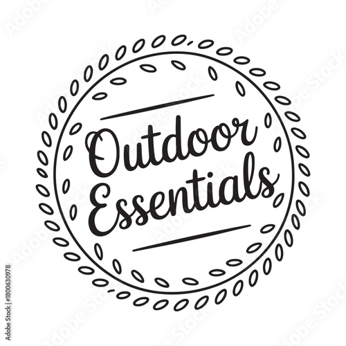Outdoor essentials vintage style circular emblem