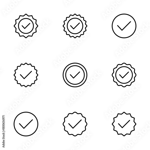 Approved icon vector isolated on white background. Certified Medal Icon vector. check mark