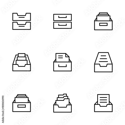 Archive folders icon vector isolated on white background. binders vector icon. Archive storage icon.