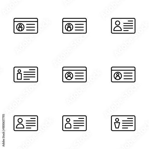 License icon vector isolated on white background. Identity icon. Id card