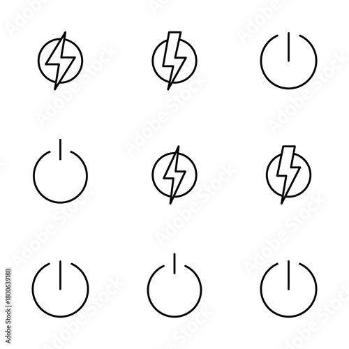 Power icon vector isolated on white background. Power Switch Icon. Start power icon