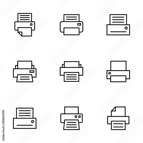 Printer icon vector isolated on white background. print icon. Fax vector icon.