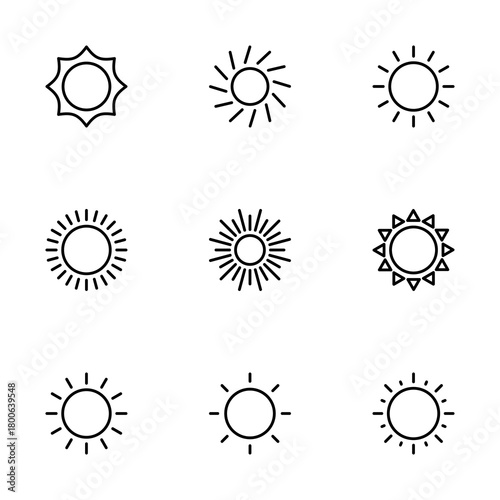Sun icon vector isolated on white background. Sun vector icon
