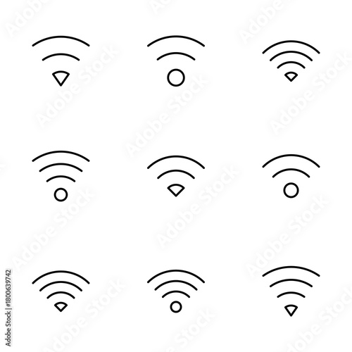 WIFI Icon vector isolated on white background. signal vector icon. Wireless and wifi icon or sign for remote internet access