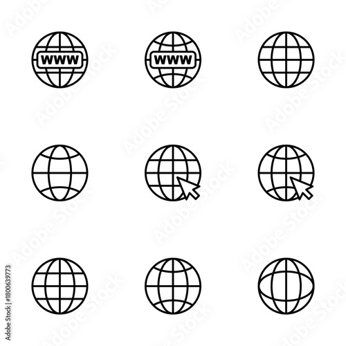Web icon vector isolated on white background. Website vector icon. Internet world vector