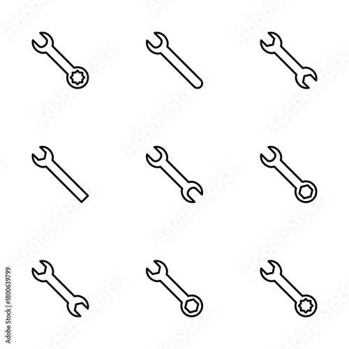 wrench icon vector isolated on white background. Wrench vector icon. Spanner symbol