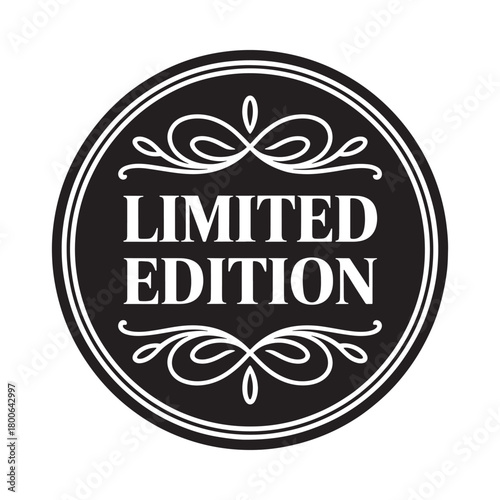 Elegant black and white limited edition emblem badge