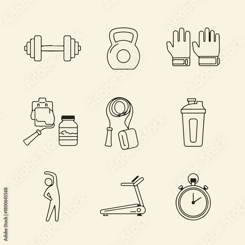 Fitness Equipment Icons