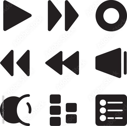 Media Player Interface Icon Set