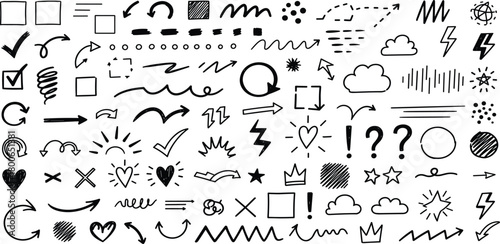 A vibrant collection of playful digital sticky notes and decorative labels in various shapes and colors, perfect for creative design projects and organizing digital content