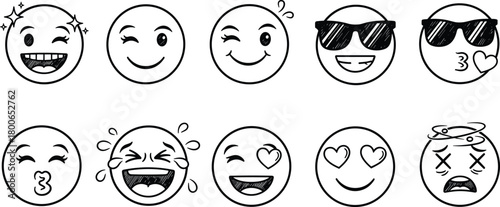 Expressive Emoji Collection Hand-Drawn Emoticons for Digital Communication