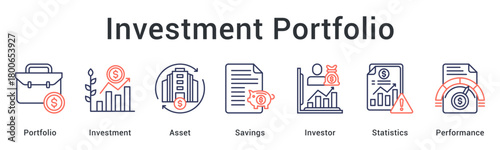 Investment portfolio management tracking assets and savings with investor statistics for performance optimization.