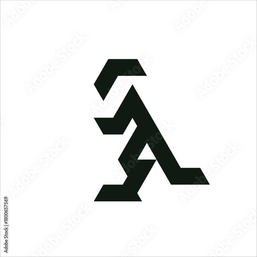 simple silhouette of the dinosaur ruler logo vector