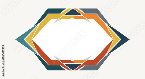 Vibrant geometric frame with an abstract and colorful design, providing a modern and eye catching