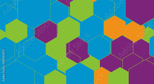 Vibrant Abstract Background with Colorful Hexagons for Modern Design and Presentation