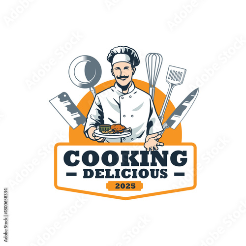 cooking logo and labels design