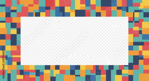 Colorful geometric frame with transparent background for graphic design use cases