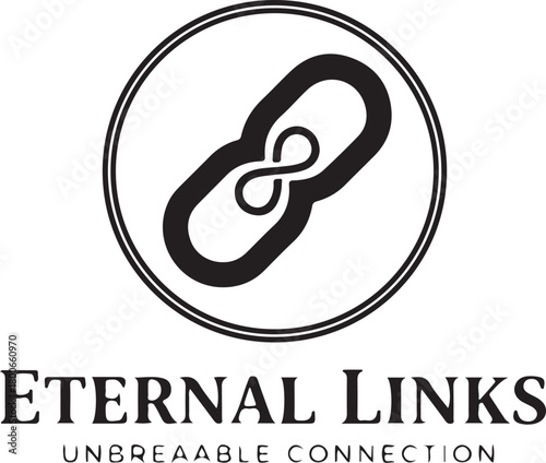 Eternal Links Logo Design with Infinity Chain Link Symbol - Unbreakable Connection Concept for Branding and Business