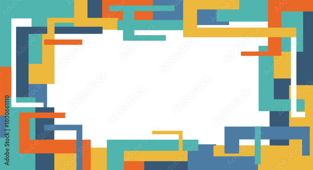 Naklejka premium Colorful geometric frame with retro style for presentation or graphic design work