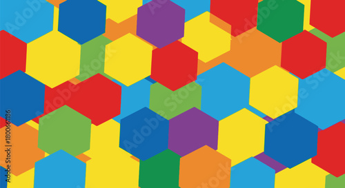 Colorful geometric honeycomb pattern background ideal for modern vibrant designs and presentations