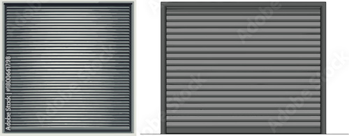 Grey Roller Shutters and Blinds Architectural Vector Elements