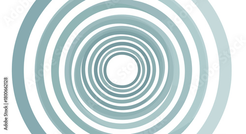 Abstract concentric circles design in soothing teal and white creates a hypnotic effect