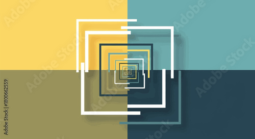 Abstract geometrical shapes creating an illusion of depth and motion design element, graphic