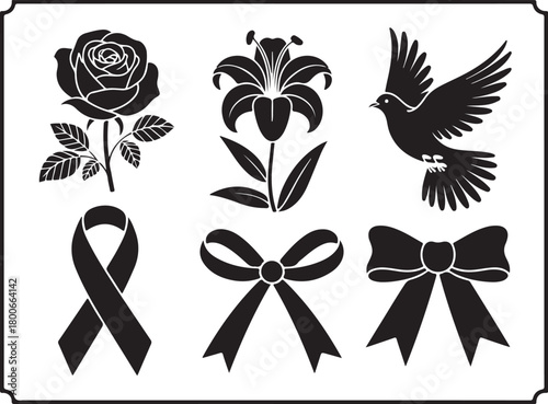 Memorial design elements for sympathy cards design