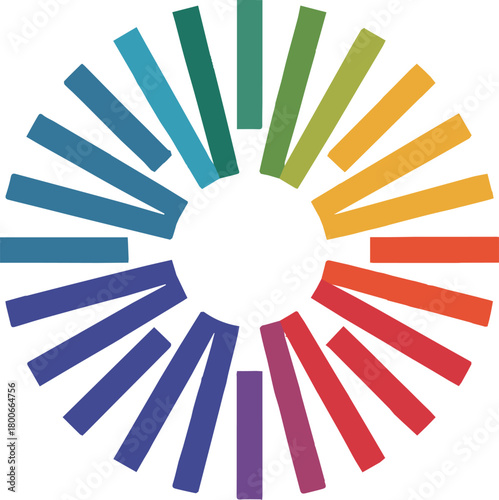 spectrum circular gradient bars radial color wheel vector