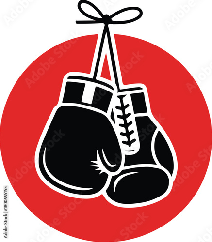 boxing gloves hanging icon vector illustration for sports branding