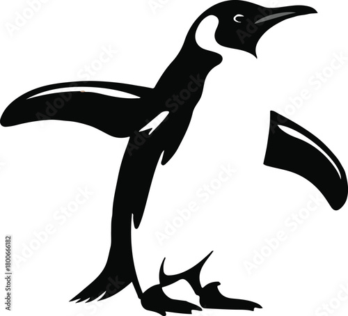 penguin logo icon modern geometric vector silhouette badge design