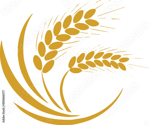 wheat emblem vector for farm and food product identity design
