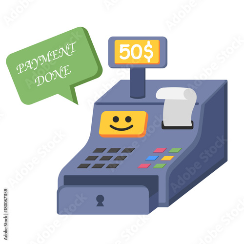 cashier machine  illustration for UI design and WEB design