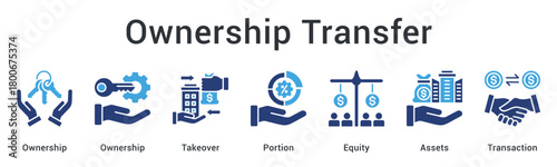 Ownership transfer through takeover distributes portion of equity and assets via structured transaction process.
